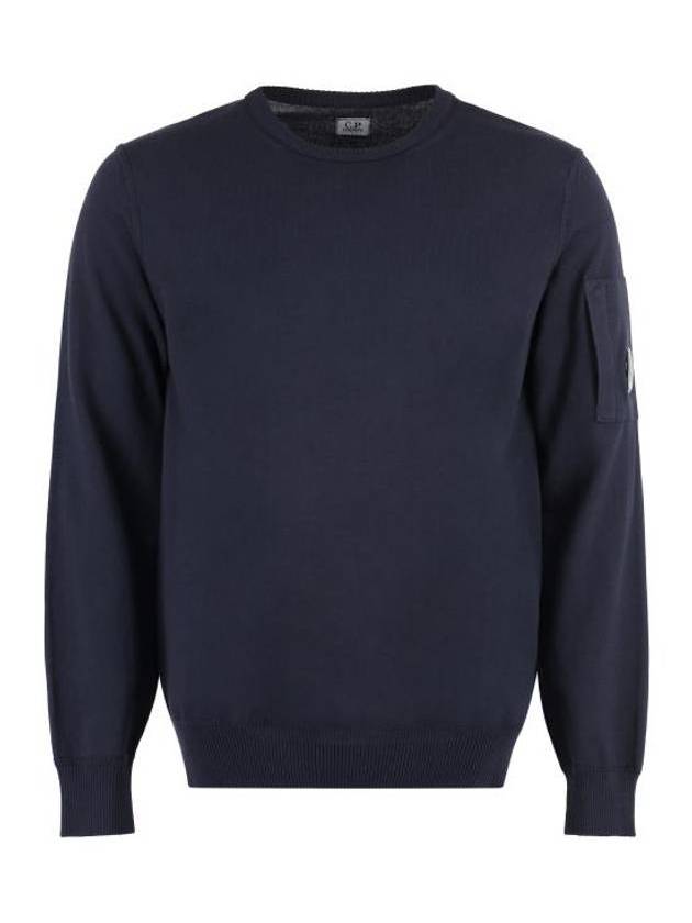 Lens Wappen Cotton Knit Top Navy - CP COMPANY - BALAAN.