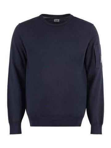 Lens Wappen Cotton Knit Top Navy - CP COMPANY - BALAAN 1