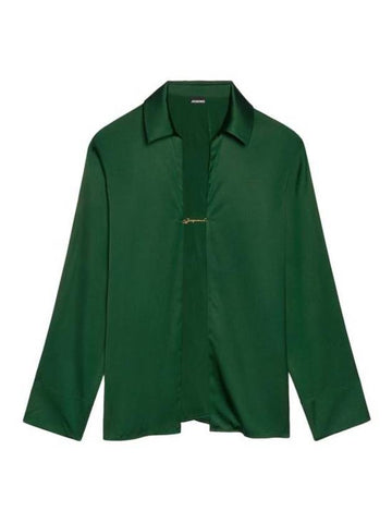 Shirt 213SH1031000590 DARK GREEN GREEN - JACQUEMUS - BALAAN 1