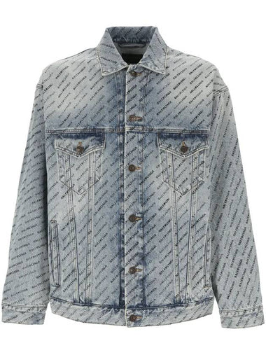 all-over logo print denim jacket 799555TQW66_4141 - BALENCIAGA - BALAAN 1