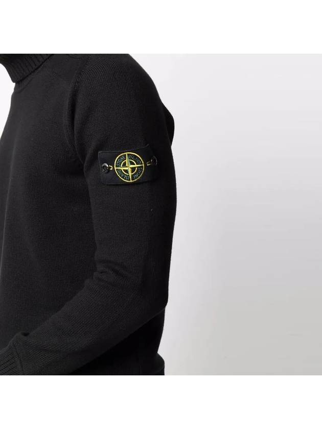 Wappen Patch Cotton Knit Turtleneck Black - STONE ISLAND - BALAAN 5