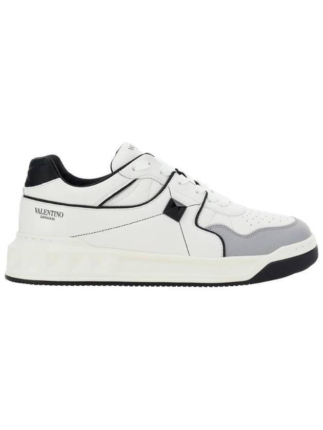 One Stud Leather Low Top Sneakers White - VALENTINO - BALAAN 1