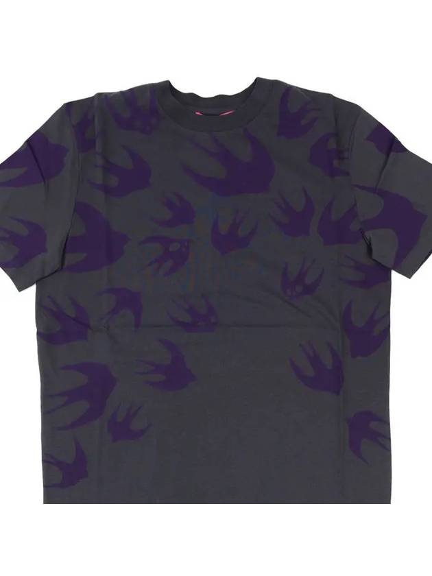 Purple Swallow Printing Short Sleeve T-Shirt 277605 - ALEXANDER MCQUEEN - BALAAN 8