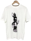 Rabbit Print Round Neck Cotton Short Sleeve T-Shirt White - PAUL SMITH - BALAAN 3