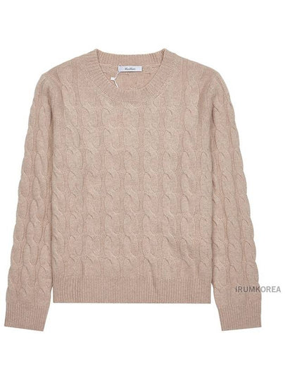 Women's Edipo Cable Cashmere Knit Top Beige - MAX MARA - BALAAN 2