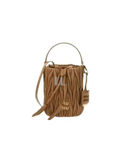 Matelasse Nappa Leather Bucket Bag Brown - MIU MIU - BALAAN 2