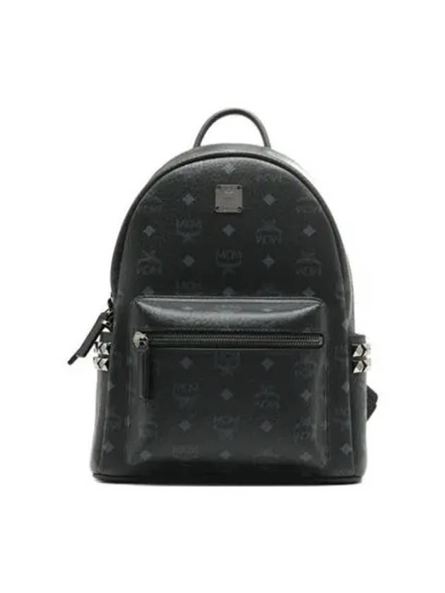 Visetos Small Stark Pyramid Studs Backpack Black - MCM - BALAAN 2