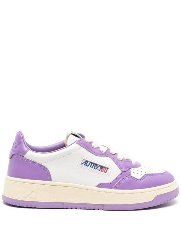 Medalist Leather Low Top Sneakers White Purple - AUTRY - BALAAN 5