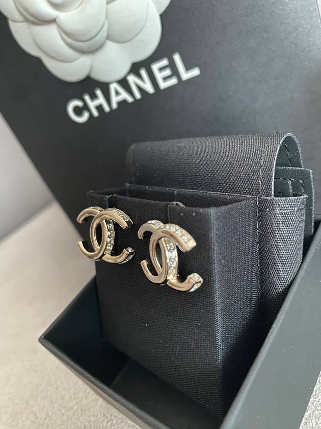 CC logo earrings crystal earrings gold ABB798 - CHANEL - BALAAN 3