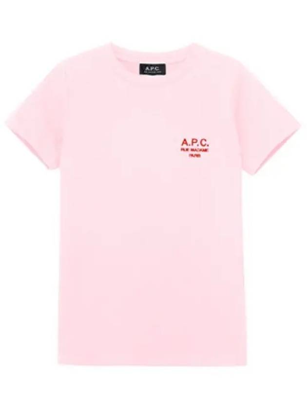 Denise Embroidered Logo Short Sleeve T-shirt Pink - A.P.C. - BALAAN 2