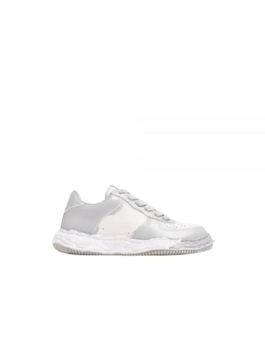 Wayne OG Sole Printed Leather Low Top Sneakers White Grey - MIHARA YASUHIRO - BALAAN 1