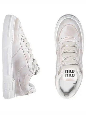 Bleached leather sneakers - MIU MIU - BALAAN 1