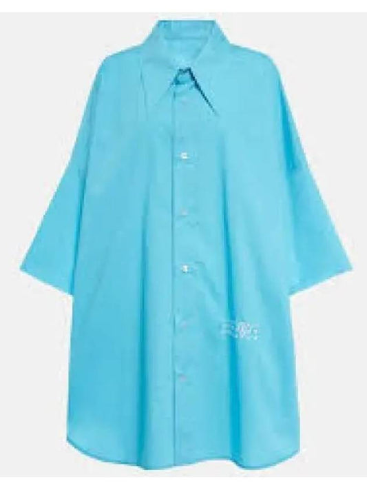 Oversized Cotton Shirt Bright Blue - MAISON MARGIELA - BALAAN 2