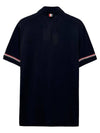 Lightweight Cotton Short Sleeve Polo Shirt Navy - THOM BROWNE - BALAAN 3