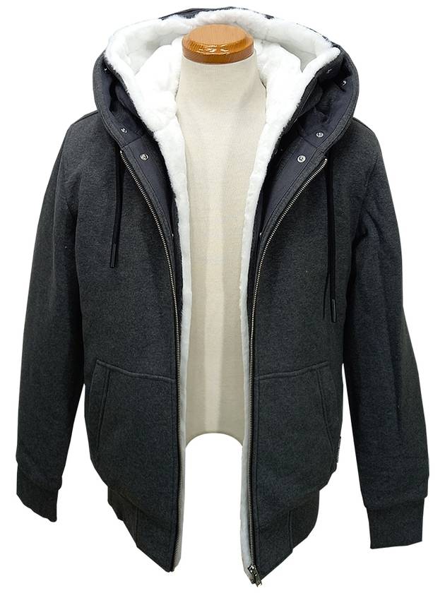 Classic Bunny Zip Up Hoodie White Lining Charcoal - MOOSE KNUCKLES - BALAAN 5