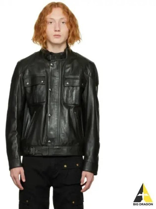 Belstaff black leather jacket - BELSTAFF - BALAAN 1