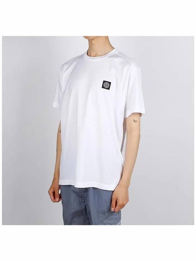 Logo Patch Short Sleeves T-Shirt White - STONE ISLAND - BALAAN 3