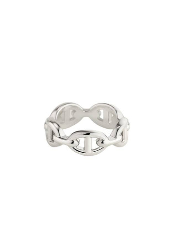 Small Chaine D'Ancre Enchainee Ring Silver - HERMES - BALAAN 1