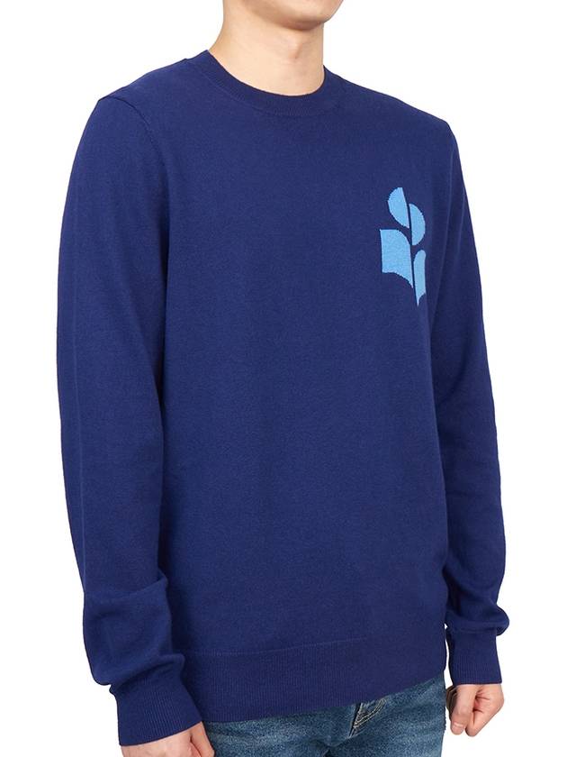 Evans Logo Crew Neck Knit Top Blue - ISABEL MARANT - BALAAN 4