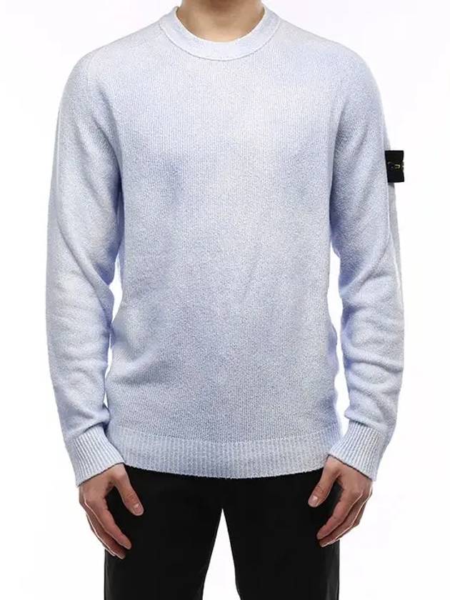 Wappen Patch Handspray Cotton Knit Top Sky Blue - STONE ISLAND - BALAAN 5