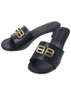 BB Leather Slipper Heels Black - BALENCIAGA - BALAAN 2