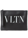 VLTN Logo Clutch Bag Black - VALENTINO - BALAAN 1