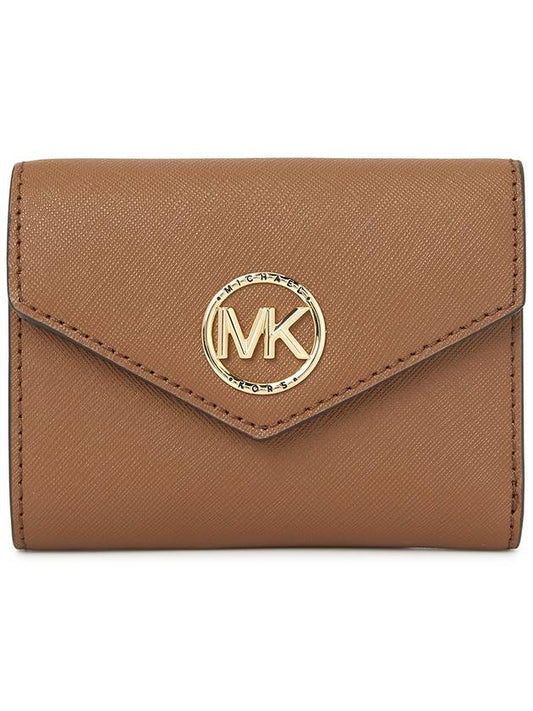 Carmen Medium Saffiano Leather Tri-Fold Half Wallet Brown - MICHAEL KORS - BALAAN 2