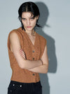 TWISTED CROPPED KNIT VEST ORANGE - ETCH - BALAAN 2