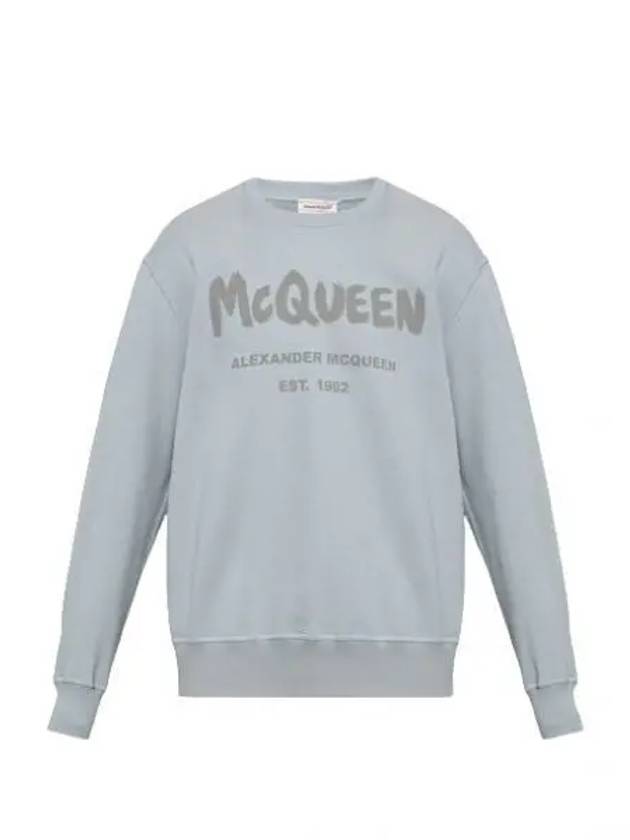 Men's Logo Graffiti Sweatshirt Dove Grey - ALEXANDER MCQUEEN - BALAAN 2