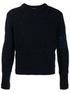 Aran Cable Crew Neck Knit Top Navy - THOM BROWNE - BALAAN 2