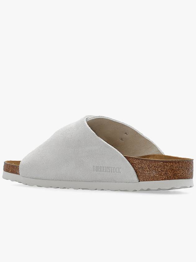 Zurich Suede Leather Slippers Antique White - BIRKENSTOCK - BALAAN 6