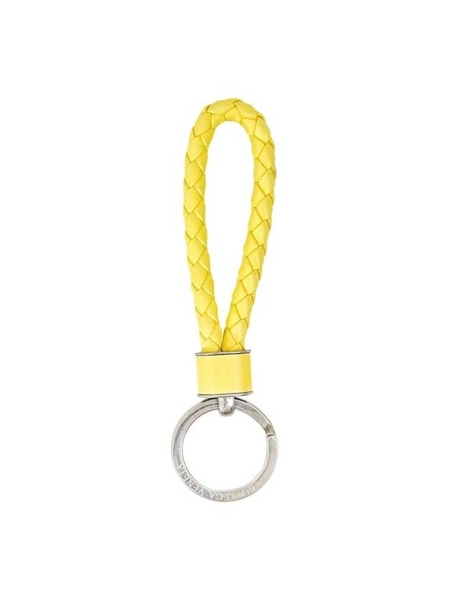 Bottega Veneta Intreccio Keyring Yellow Sorbet - BOTTEGA VENETA - BALAAN 1