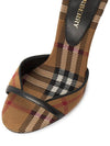 Checked Stiletto Sandal Heels Dark Birch Brown - BURBERRY - BALAAN.