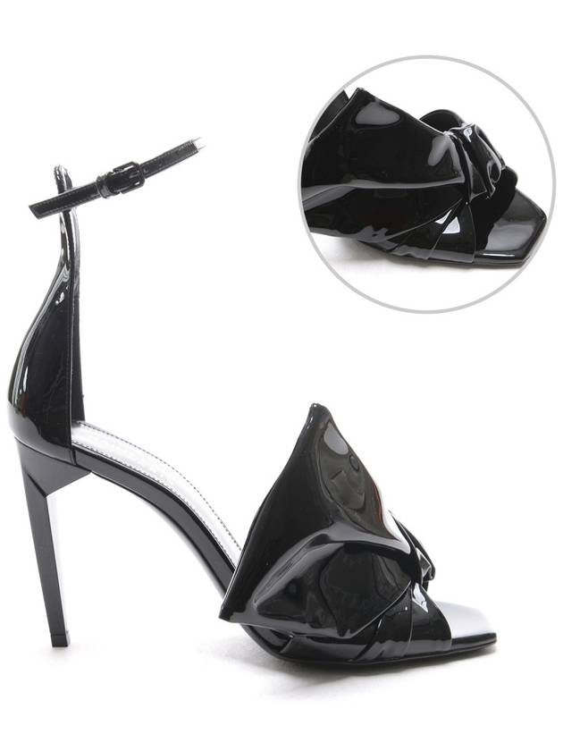 Women’s Bow Patent High Heels 492936_0DL00_1000_17F - SAINT LAURENT - BALAAN 1