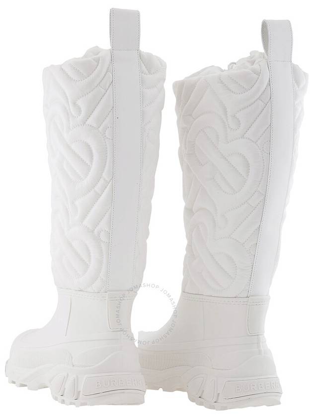 Burberry Optic White Rotherfield Quilted Monogram Rain Boots, Brand Size 40 ( US Size 10 ) - BURBERRY - BALAAN 3