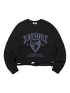 Destroyed Love Safely Semi Crop Sweatshirt Black - ULKIN - BALAAN 2