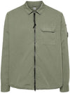 Gabardine Zip Up Long Sleeve Shirt Green - CP COMPANY - BALAAN 2