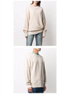 Face Patch Crew Neck Sweatshirt Oatmeal Melange - ACNE STUDIOS - BALAAN 5