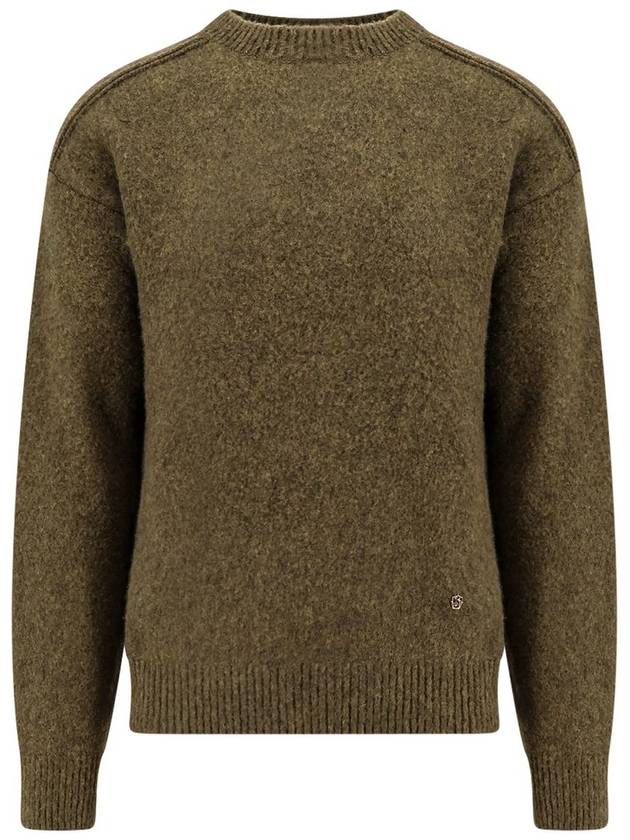 Round Neck Wool Cashmere Knit Top Glen - BURBERRY - BALAAN 2