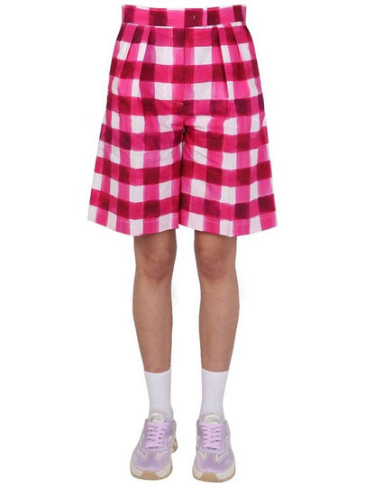 Women's Check Bermuda Shorts Pink - MSGM - BALAAN 2