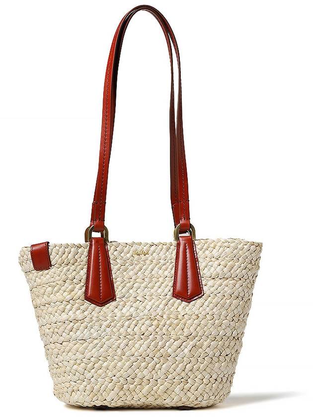 Panierm Straw Tote Bag Red Beige - MAX MARA - BALAAN 2