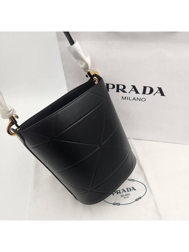 Top Stitching Bucket Bag Black - PRADA - BALAAN 4