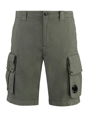 Twill Stretch Cargo Shorts Green - CP COMPANY - BALAAN 1