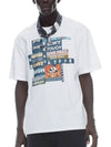 Patchwork Print Short Sleeve T-Shirt White - MOOSE KNUCKLES - BALAAN 3