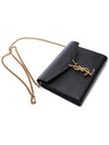 Cassandra Monogram Chain Shoulder Bag Black - SAINT LAURENT - BALAAN 6