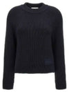 Logo Patch Wool Knit Top Night Blue - AMI - BALAAN 2