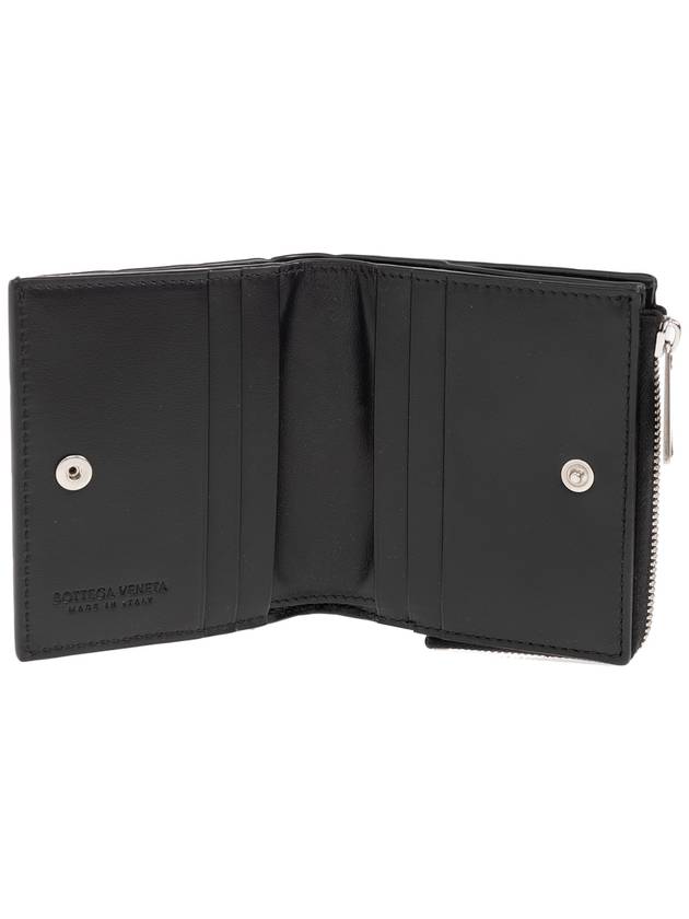 Intrecciato Bifold Calfskin Half Wallet Black - BOTTEGA VENETA - BALAAN 3