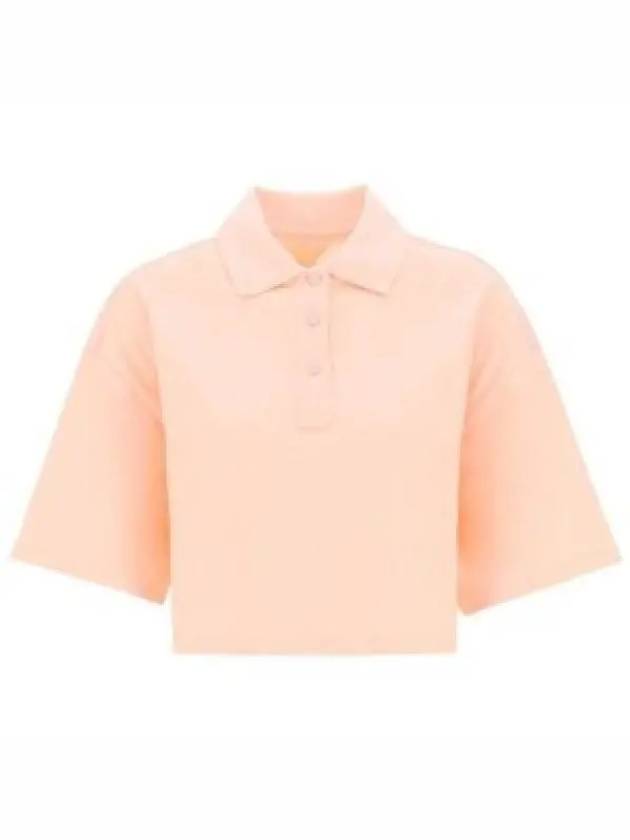 Cropped Cotton Piquet Polo Shirt Pink - BOTTEGA VENETA - BALAAN 2