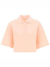 Cropped Cotton Piquet Polo Shirt Pink - BOTTEGA VENETA - BALAAN 2