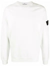 Garment Dyed Malfile Fleece Crewneck Sweatshirt White - STONE ISLAND - BALAAN 2